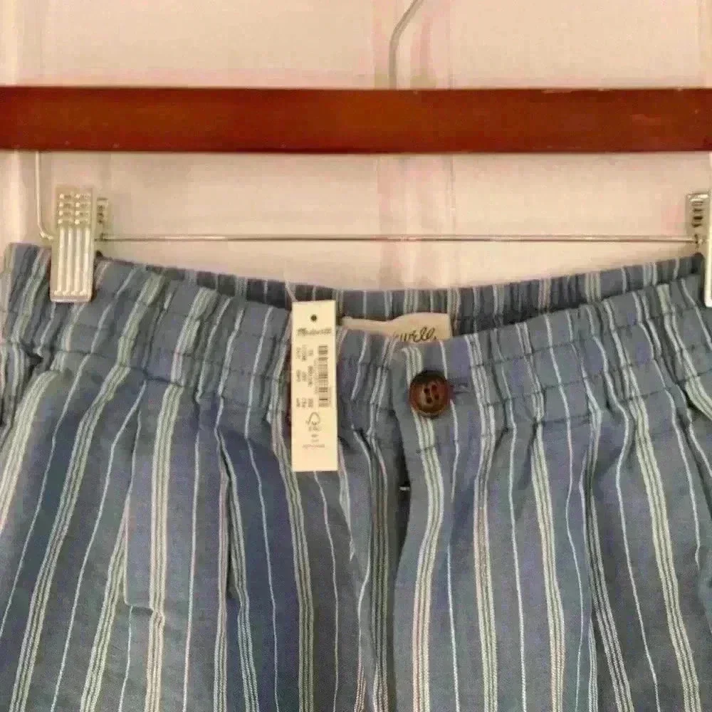 Madewell Linen-Blend Track Trousers in Stripe - Picture 5 of 5